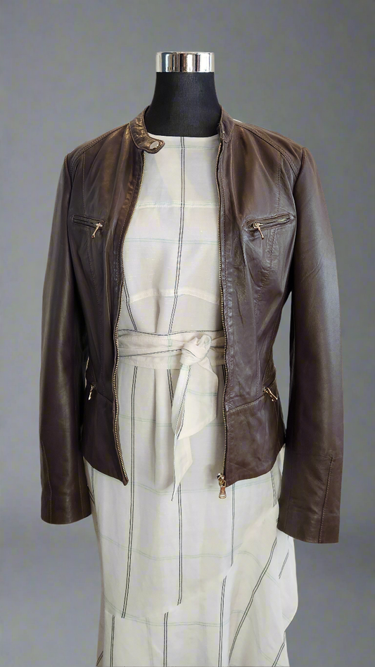 Massimo Dutti Leather Jacket size M