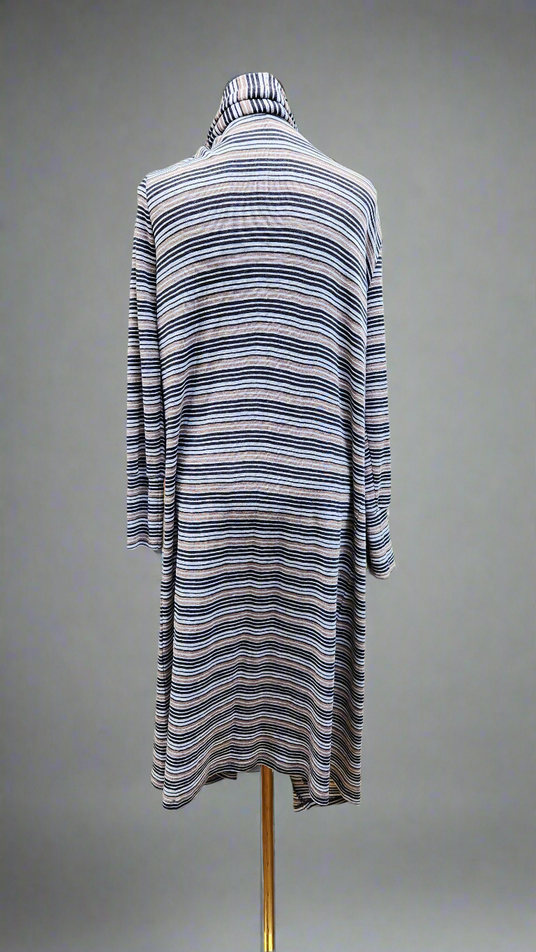 Foil, brown striped long cardigan, size M